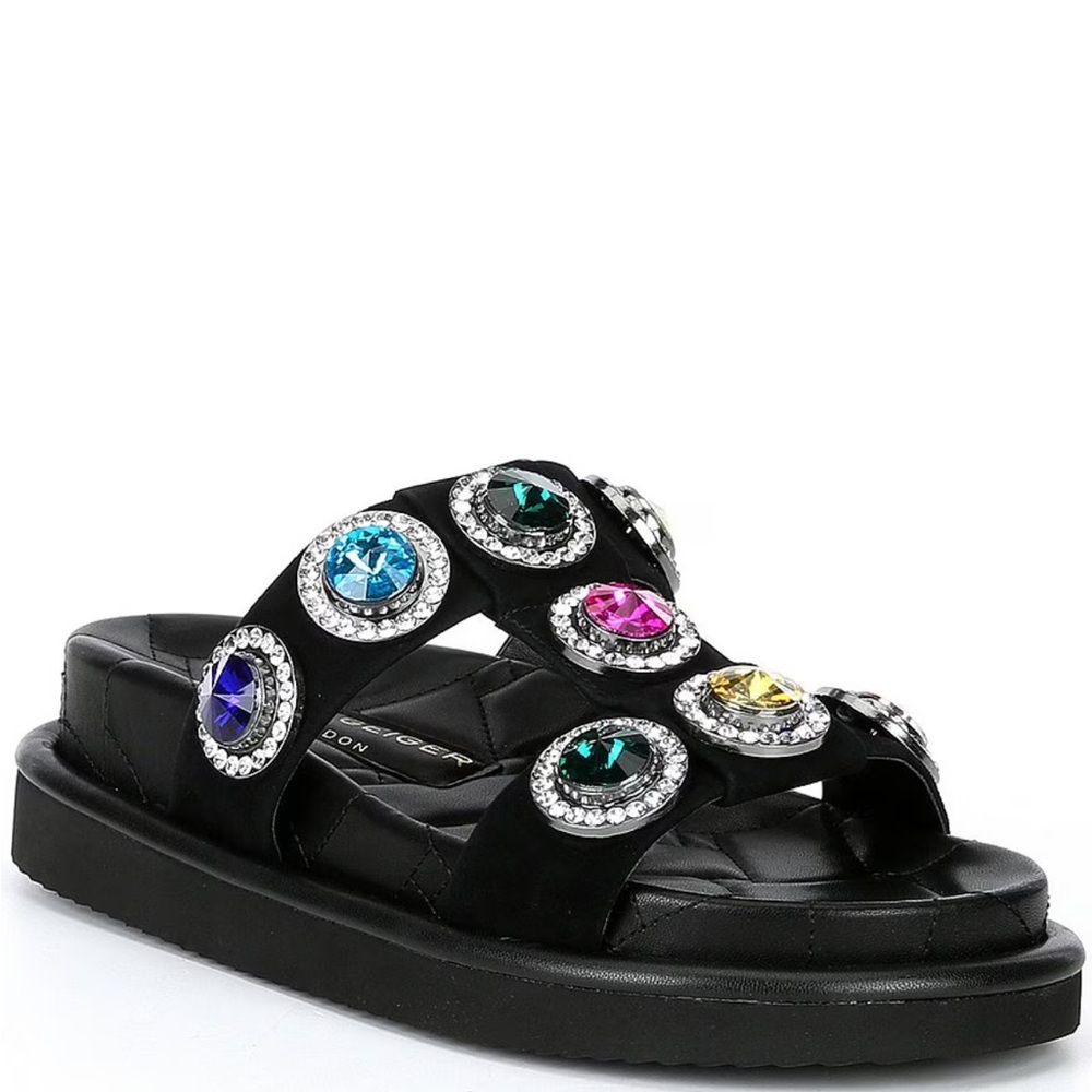 Orson Crystal Jewel Embellished Nubuck Family Matching Slide Sandals